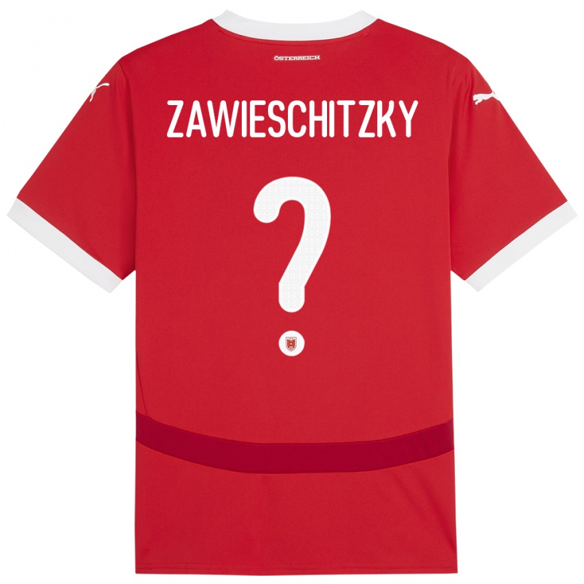 Hombre Camiseta Austria Christian Zawieschitzky #0 Rojo 1ª Equipación 24-26 La Camisa México