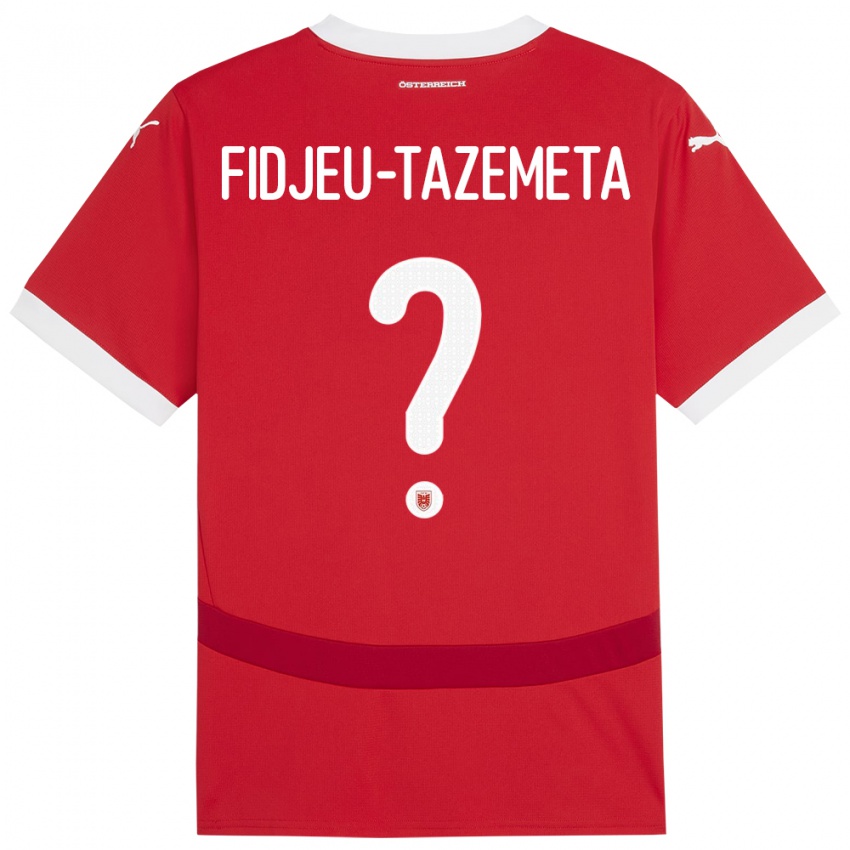 Hombre Camiseta Austria Thierry Fidjeu-Tazemeta #0 Rojo 1ª Equipación 24-26 La Camisa México