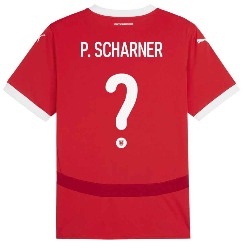 Hombre Camiseta Austria Paul Scharner #0 Rojo 1ª Equipación 24-26 La Camisa México