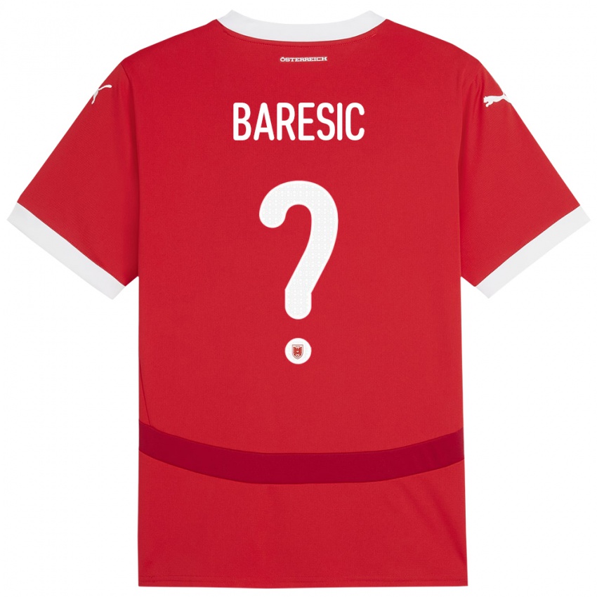 Hombre Camiseta Austria Leon Baresic #0 Rojo 1ª Equipación 24-26 La Camisa México
