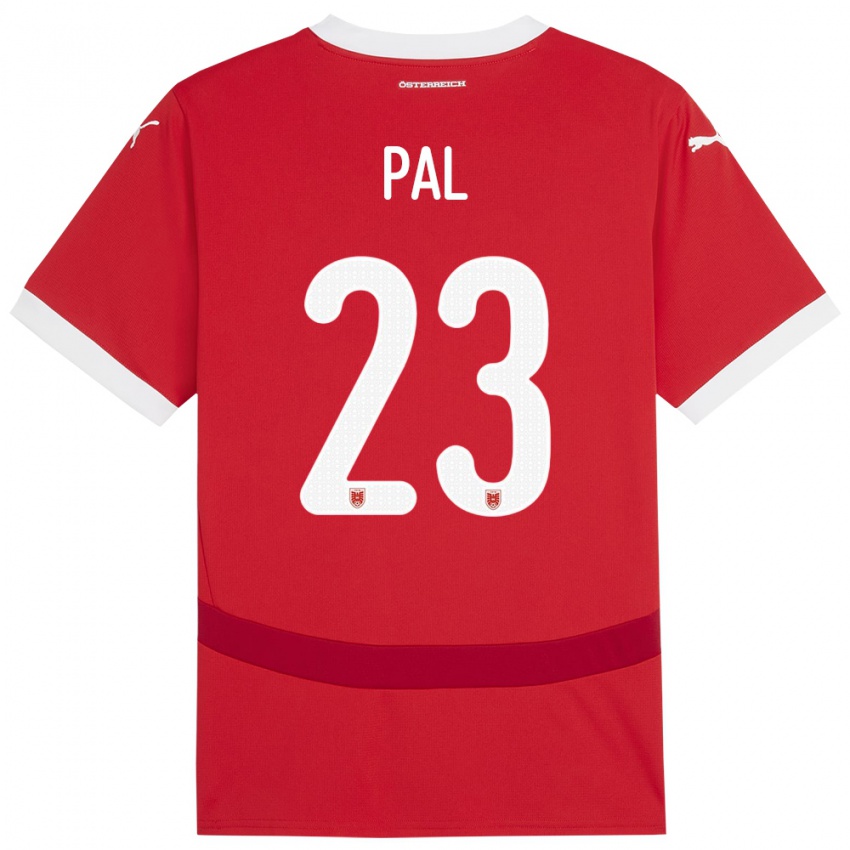 Hombre Camiseta Austria Jasmin Pal #23 Rojo 1ª Equipación 24-26 La Camisa México