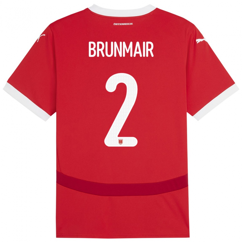 Hombre Camiseta Austria Livia Brunmair #2 Rojo 1ª Equipación 24-26 La Camisa México