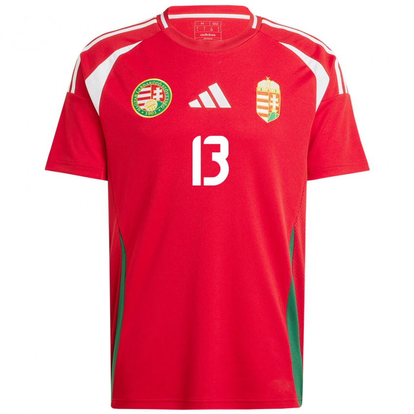 Hombre Camiseta Hungría András Eördögh #13 Rojo 1ª Equipación 24-26 La Camisa México