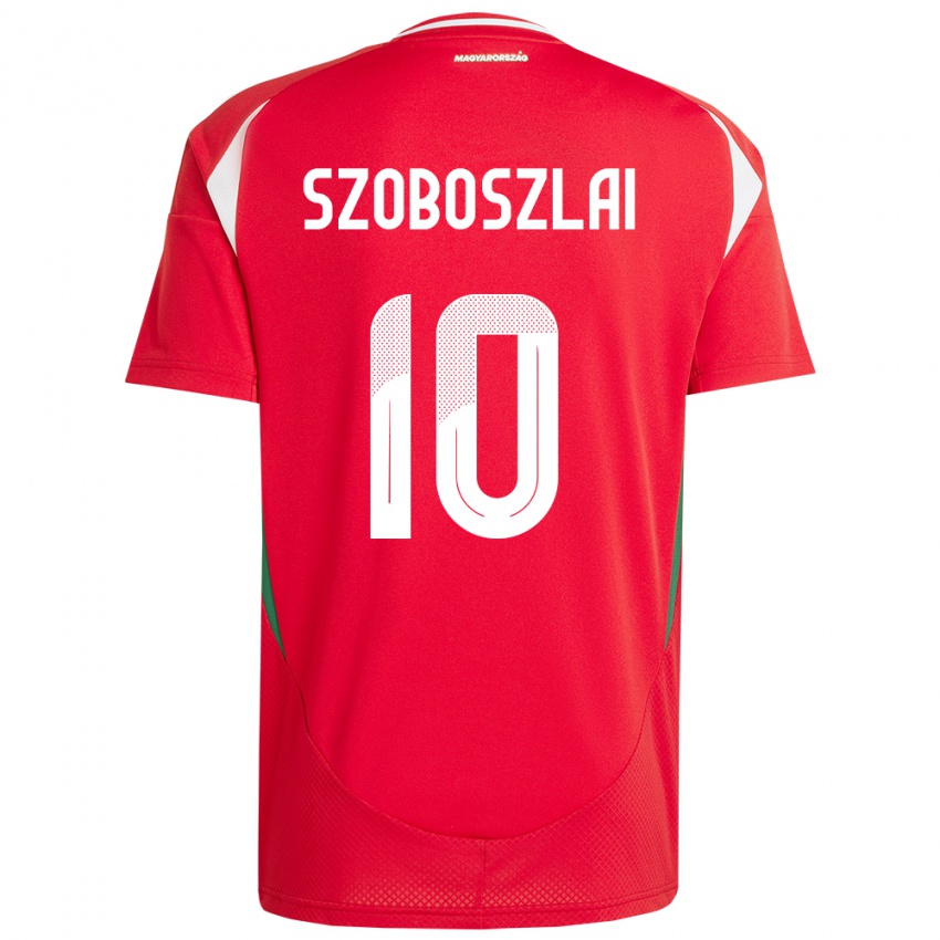 Hombre Camiseta Hungría Dominik Szoboszlai #10 Rojo 1ª Equipación 24-26 La Camisa México