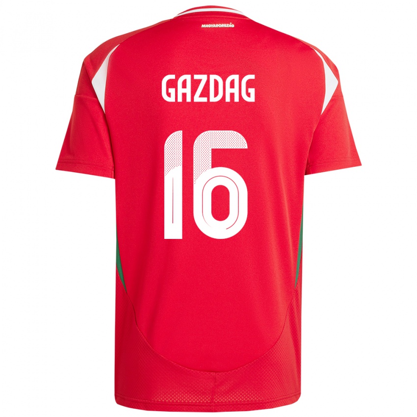 Hombre Camiseta Hungría Dániel Gazdag #16 Rojo 1ª Equipación 24-26 La Camisa México