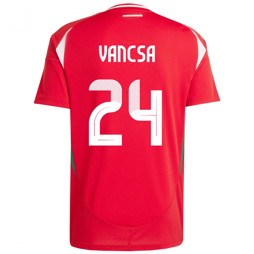 Hombre Camiseta Hungría Zalán Vancsa #24 Rojo 1ª Equipación 24-26 La Camisa México