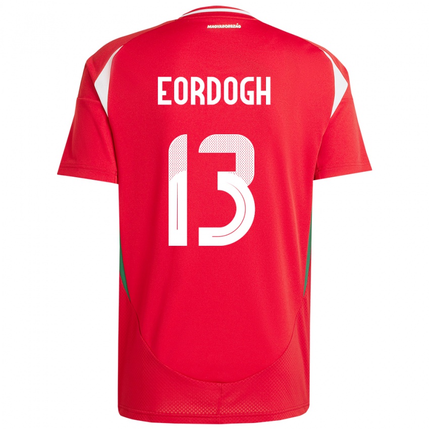 Hombre Camiseta Hungría András Eördögh #13 Rojo 1ª Equipación 24-26 La Camisa México