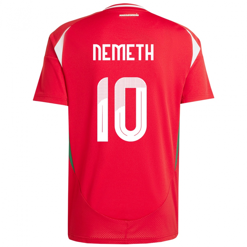 Hombre Camiseta Hungría Hunor Németh #10 Rojo 1ª Equipación 24-26 La Camisa México