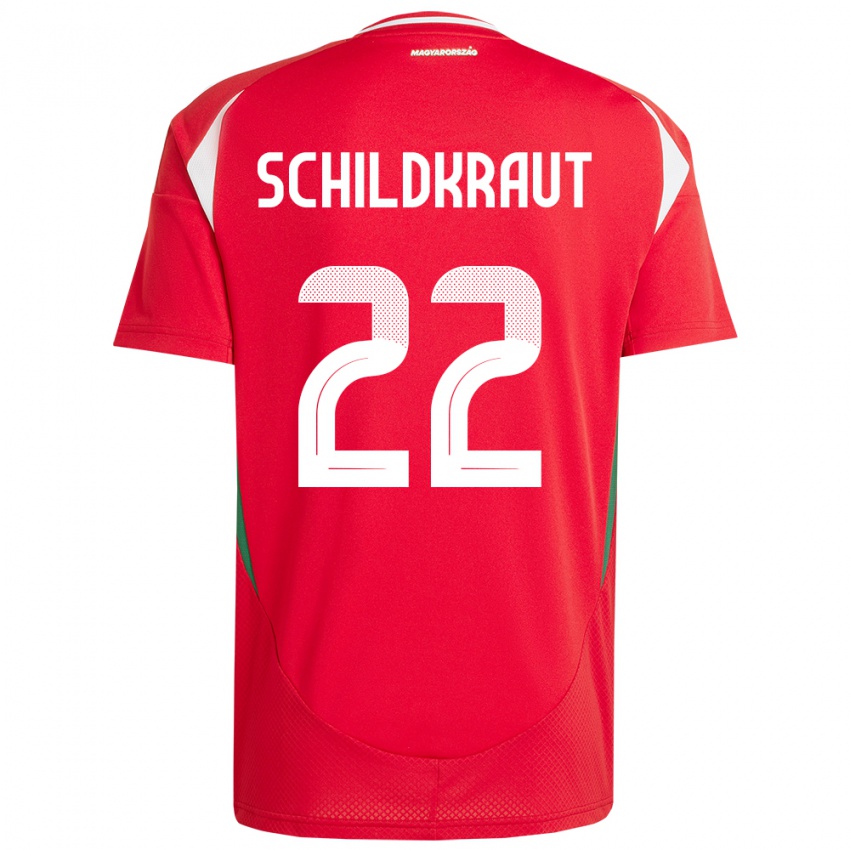 Hombre Camiseta Hungría Fruzsina Schildkraut #22 Rojo 1ª Equipación 24-26 La Camisa México