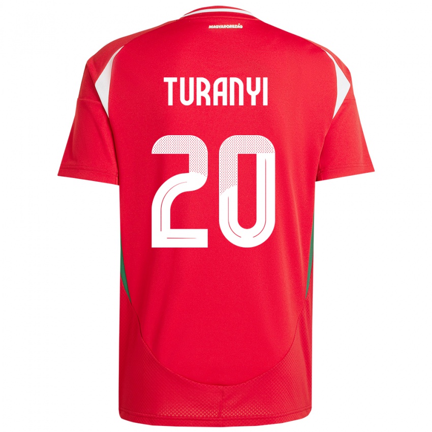 Hombre Camiseta Hungría Lilla Turányi #20 Rojo 1ª Equipación 24-26 La Camisa México