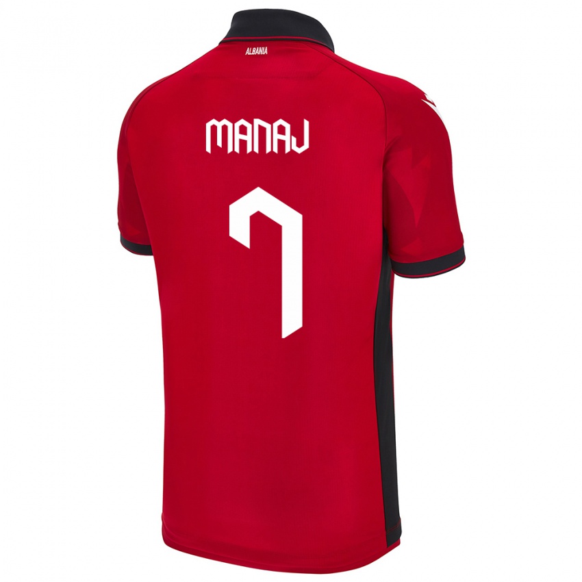 Hombre Camiseta Albania Rey Manaj #7 Rojo 1ª Equipación 24-26 La Camisa México