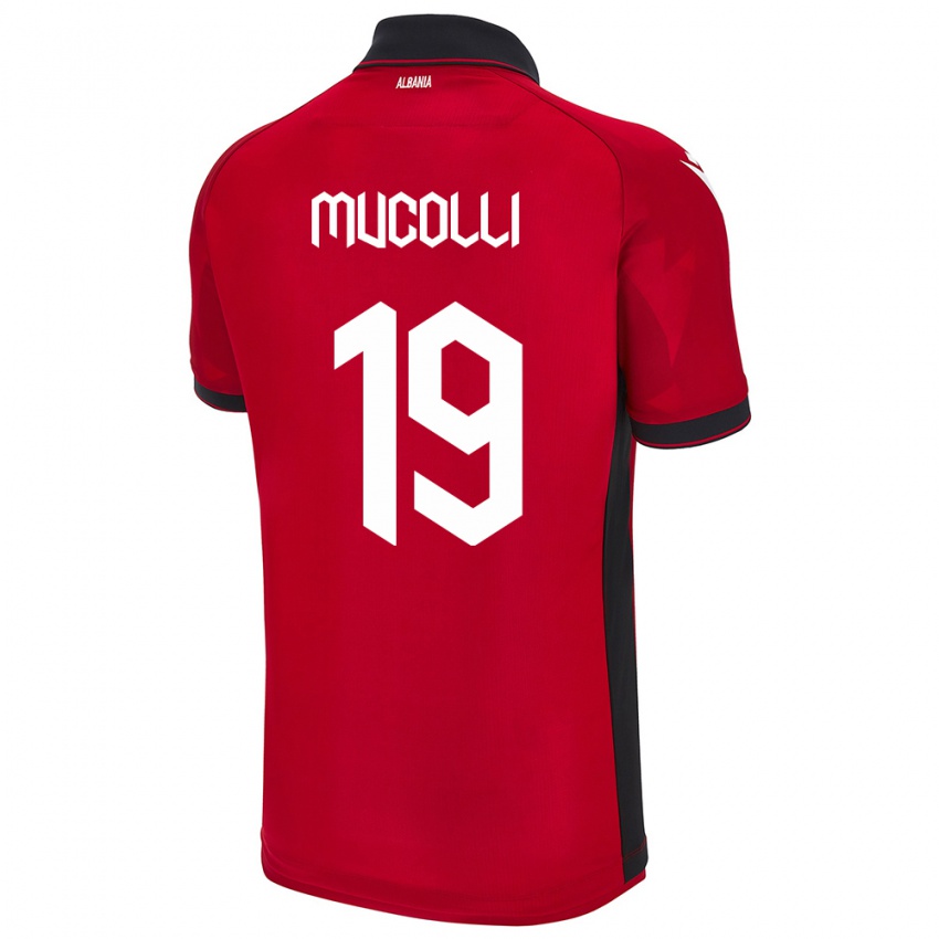 Hombre Camiseta Albania Arbnor Mucolli #19 Rojo 1ª Equipación 24-26 La Camisa México