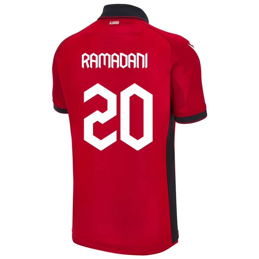 Hombre Camiseta Albania Ylber Ramadani #20 Rojo 1ª Equipación 24-26 La Camisa México