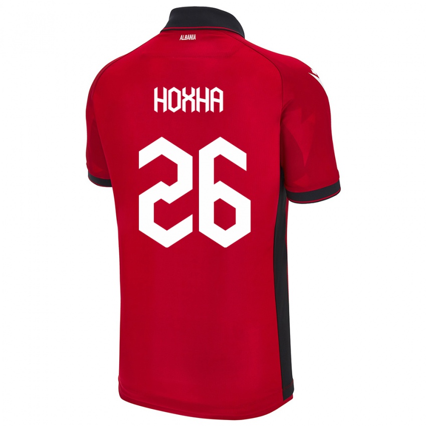 Hombre Camiseta Albania Arbër Hoxha #26 Rojo 1ª Equipación 24-26 La Camisa México