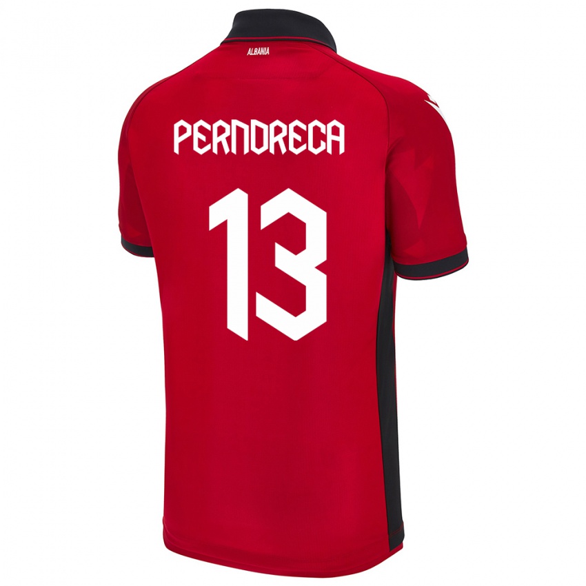 Hombre Camiseta Albania Fabjan Perndreca #13 Rojo 1ª Equipación 24-26 La Camisa México