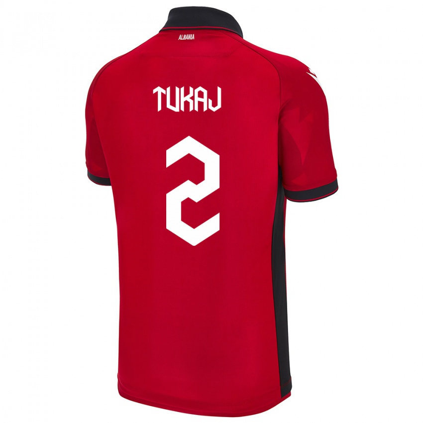 Hombre Camiseta Albania Armera Tukaj #2 Rojo 1ª Equipación 24-26 La Camisa México