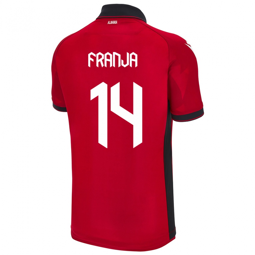 Hombre Camiseta Albania Ezmiralda Franja #14 Rojo 1ª Equipación 24-26 La Camisa México