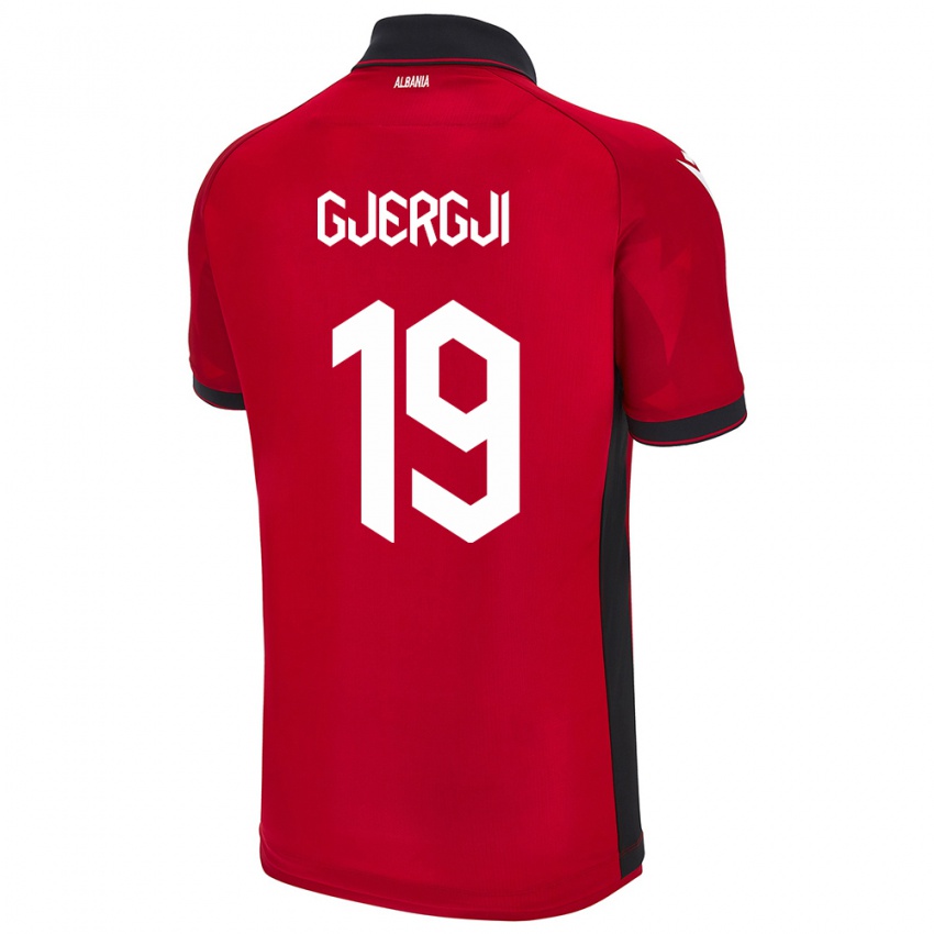 Hombre Camiseta Albania Matilda Gjergji #19 Rojo 1ª Equipación 24-26 La Camisa México