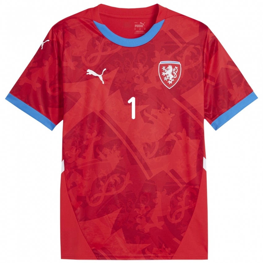 Hombre Camiseta Chequia Vojtech Wollner #1 Rojo 1ª Equipación 24-26 La Camisa México