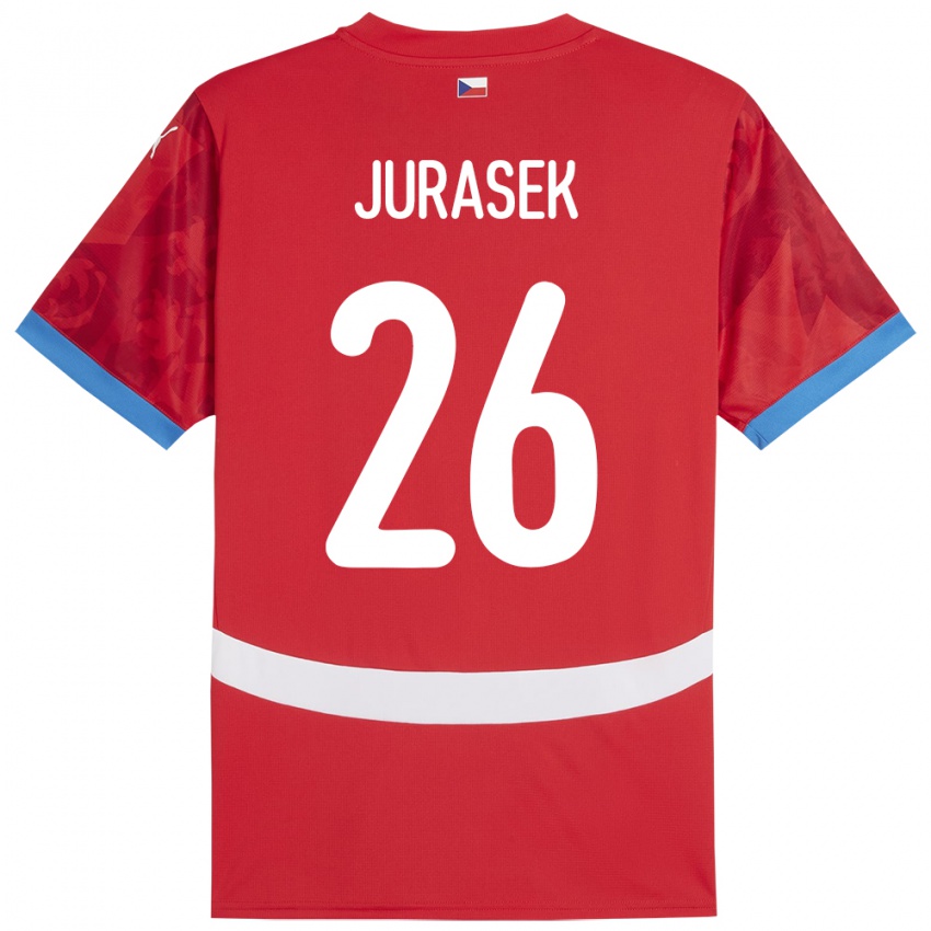 Hombre Camiseta Chequia Matej Jurasek #26 Rojo 1ª Equipación 24-26 La Camisa México