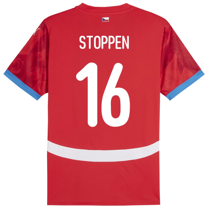 Hombre Camiseta Chequia Tadeas Stoppen #16 Rojo 1ª Equipación 24-26 La Camisa México