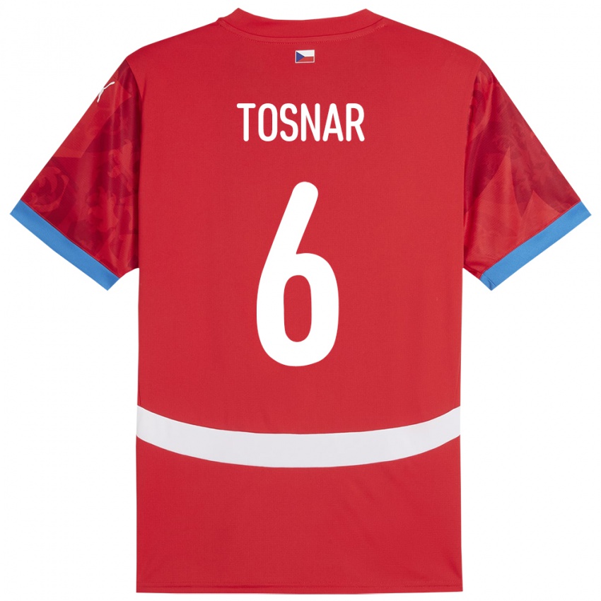 Hombre Camiseta Chequia Jakub Tosnar #6 Rojo 1ª Equipación 24-26 La Camisa México