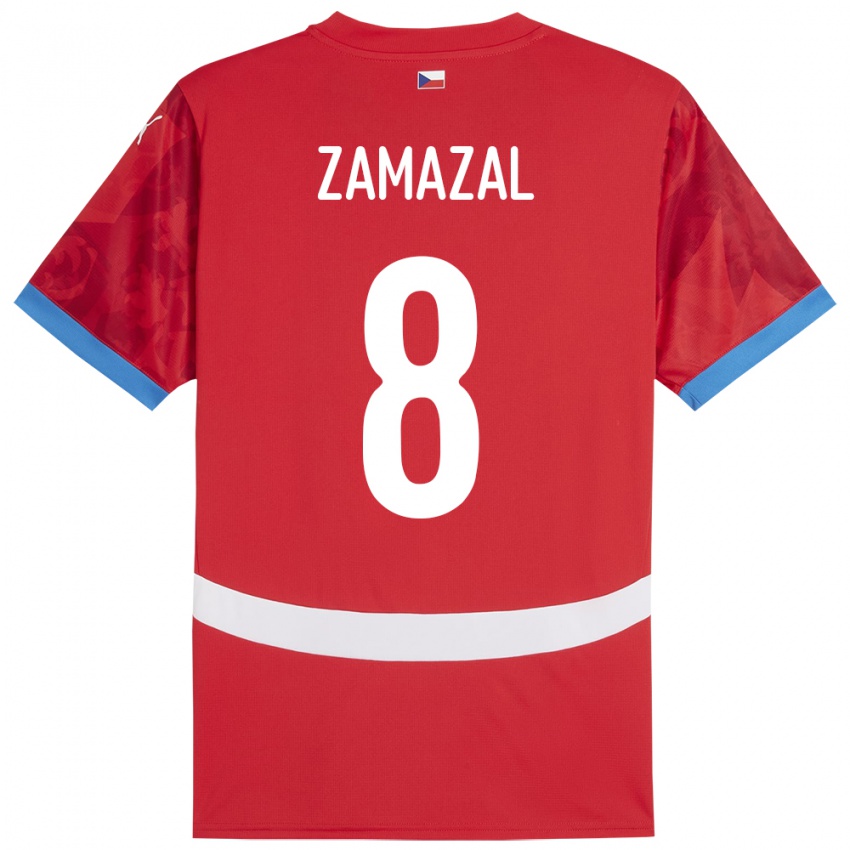 Hombre Camiseta Chequia Denis Zamazal #8 Rojo 1ª Equipación 24-26 La Camisa México