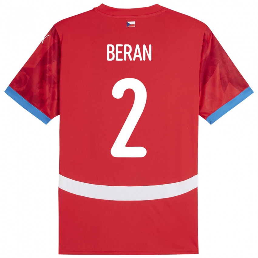 Hombre Camiseta Chequia Stepan Beran #2 Rojo 1ª Equipación 24-26 La Camisa México