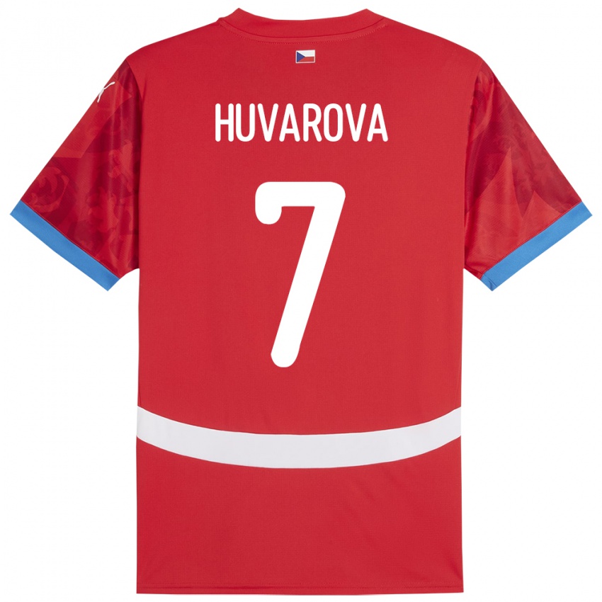 Hombre Camiseta Chequia Dominika Huvarová #7 Rojo 1ª Equipación 24-26 La Camisa México
