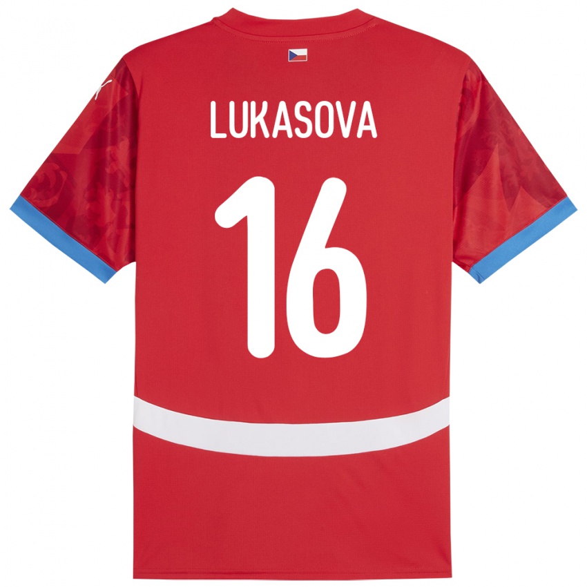 Hombre Camiseta Chequia Olivie Lukášová #16 Rojo 1ª Equipación 24-26 La Camisa México