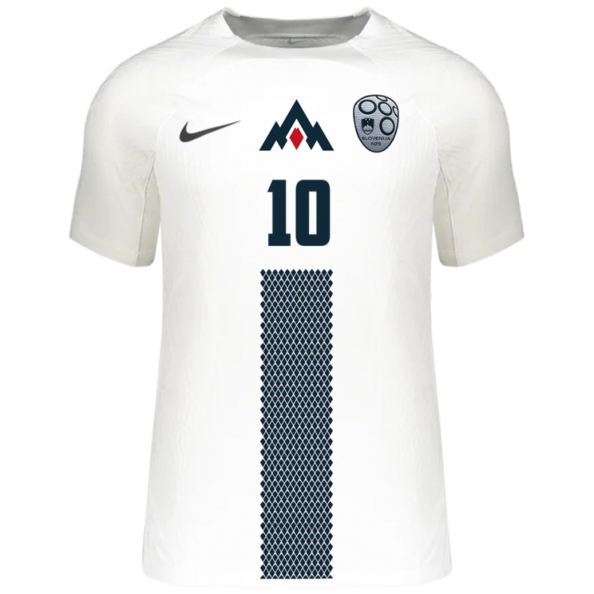 Hombre Camiseta Eslovenia Sven Sunta #10 Blanco 1ª Equipación 24-26 La Camisa México