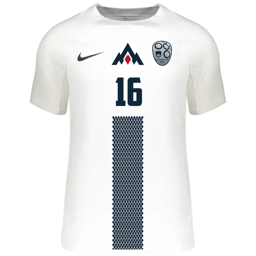 Hombre Camiseta Eslovenia Tais Sabotic #16 Blanco 1ª Equipación 24-26 La Camisa México