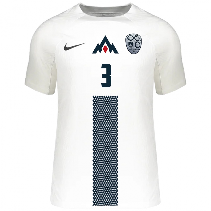 Hombre Camiseta Eslovenia Zan Petrovic #3 Blanco 1ª Equipación 24-26 La Camisa México