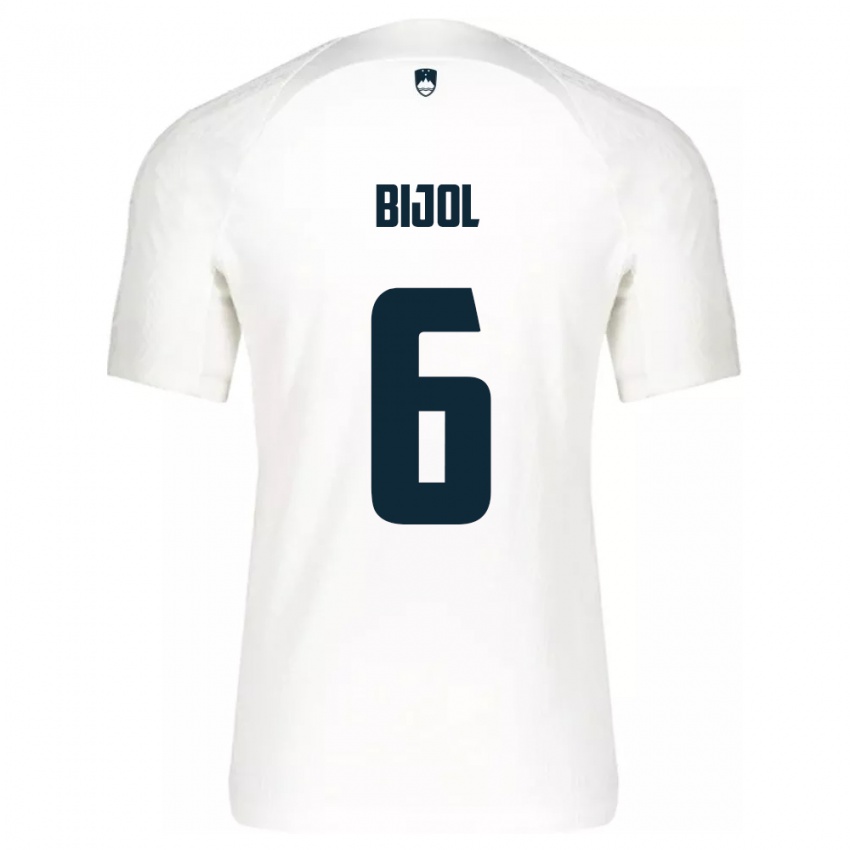 Hombre Camiseta Eslovenia Jaka Bijol #6 Blanco 1ª Equipación 24-26 La Camisa México