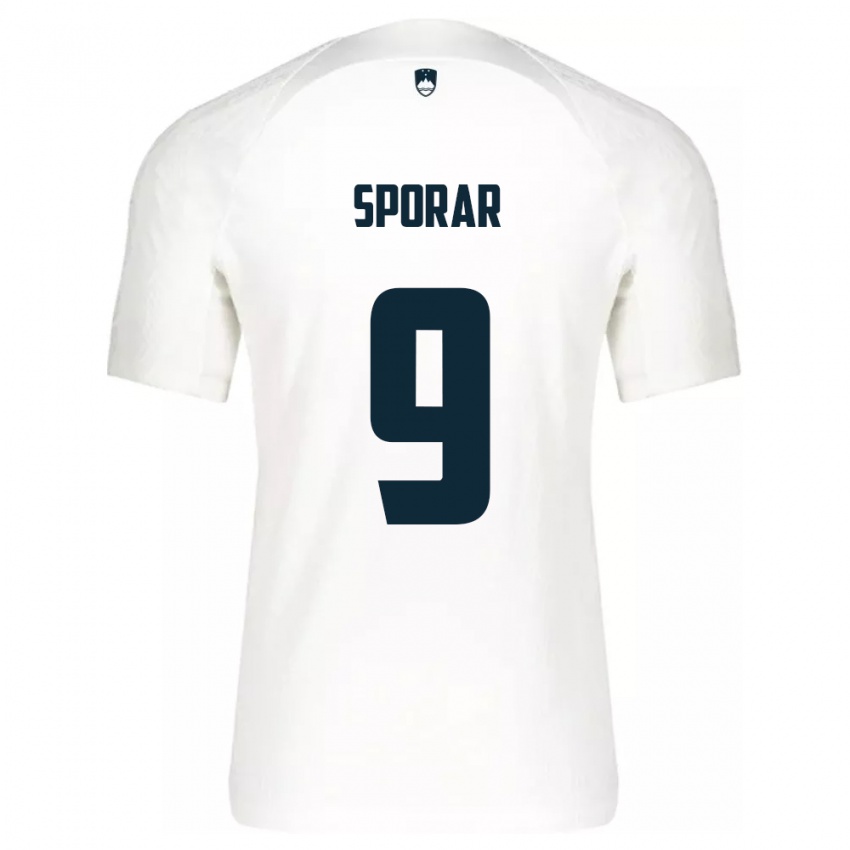 Hombre Camiseta Eslovenia Andraz Sporar #9 Blanco 1ª Equipación 24-26 La Camisa México