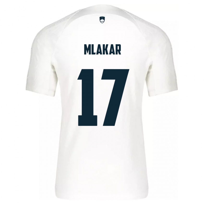 Hombre Camiseta Eslovenia Jan Mlakar #17 Blanco 1ª Equipación 24-26 La Camisa México