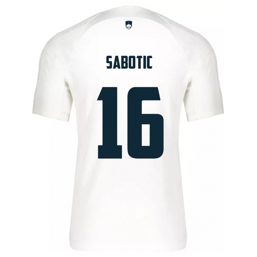 Hombre Camiseta Eslovenia Tais Sabotic #16 Blanco 1ª Equipación 24-26 La Camisa México