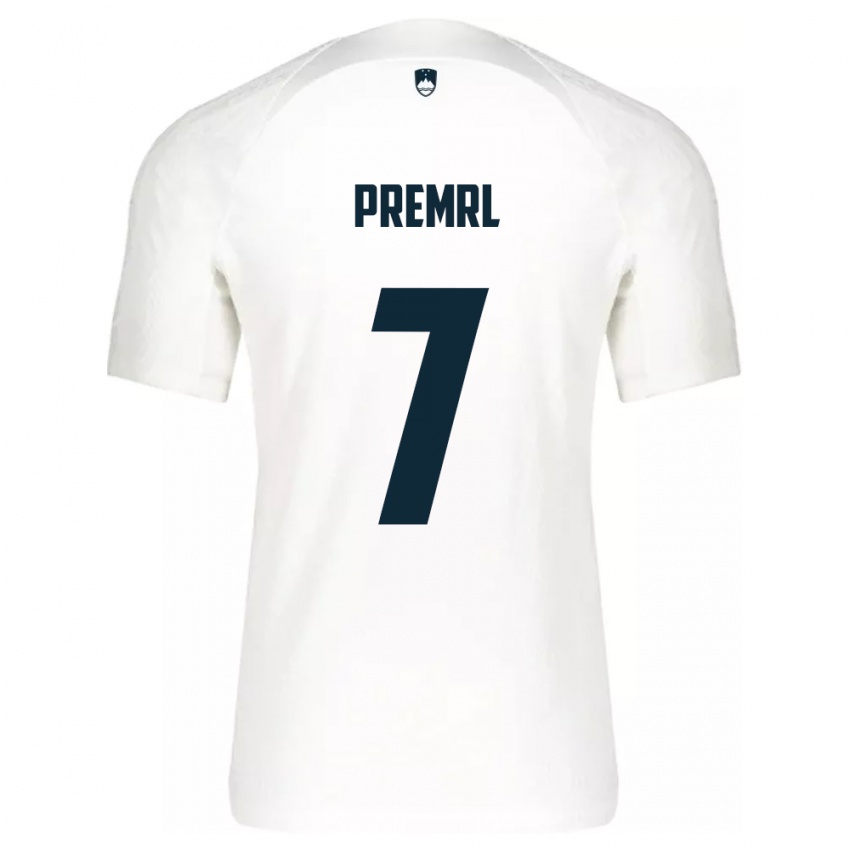 Hombre Camiseta Eslovenia Jaka Premrl #7 Blanco 1ª Equipación 24-26 La Camisa México