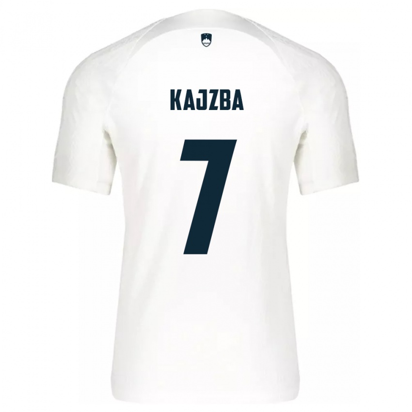 Hombre Camiseta Eslovenia Nina Kajzba #7 Blanco 1ª Equipación 24-26 La Camisa México