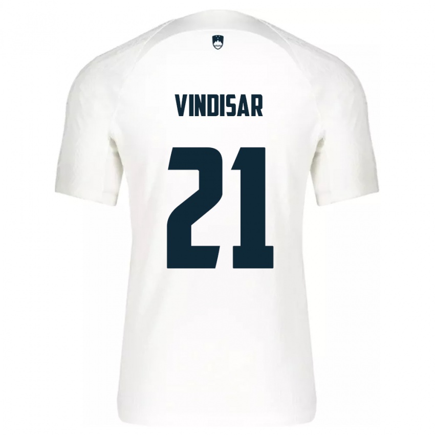 Hombre Camiseta Eslovenia Zala Vindišar #21 Blanco 1ª Equipación 24-26 La Camisa México