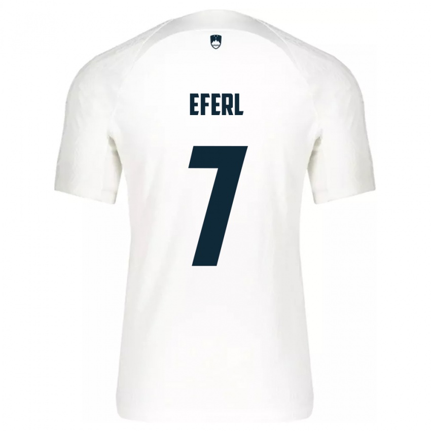 Hombre Camiseta Eslovenia Anja Eferl #7 Blanco 1ª Equipación 24-26 La Camisa México