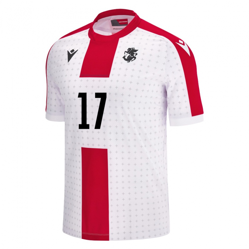 Hombre Camiseta Georgia Otar Kiteishvili #17 Blanco 1ª Equipación 24-26 La Camisa México