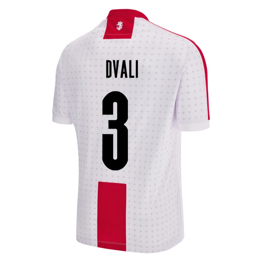 Hombre Camiseta Georgia Lasha Dvali #3 Blanco 1ª Equipación 24-26 La Camisa México