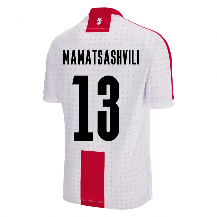 Hombre Camiseta Georgia Saba Mamatsashvili #13 Blanco 1ª Equipación 24-26 La Camisa México