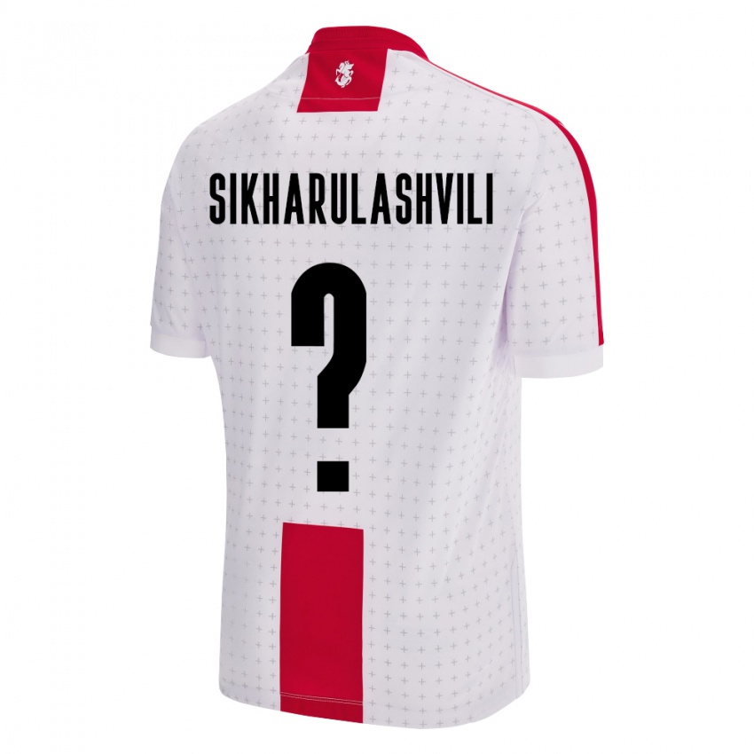 Hombre Camiseta Georgia Nika Sikharulashvili #0 Blanco 1ª Equipación 24-26 La Camisa México