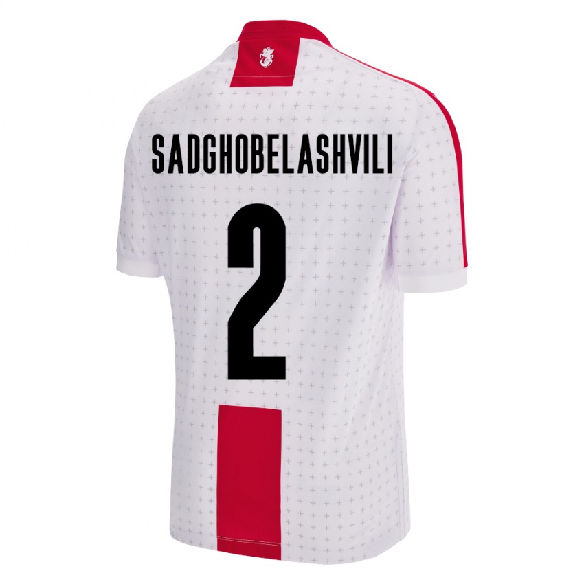 Hombre Camiseta Georgia Gela Sadghobelashvili #2 Blanco 1ª Equipación 24-26 La Camisa México