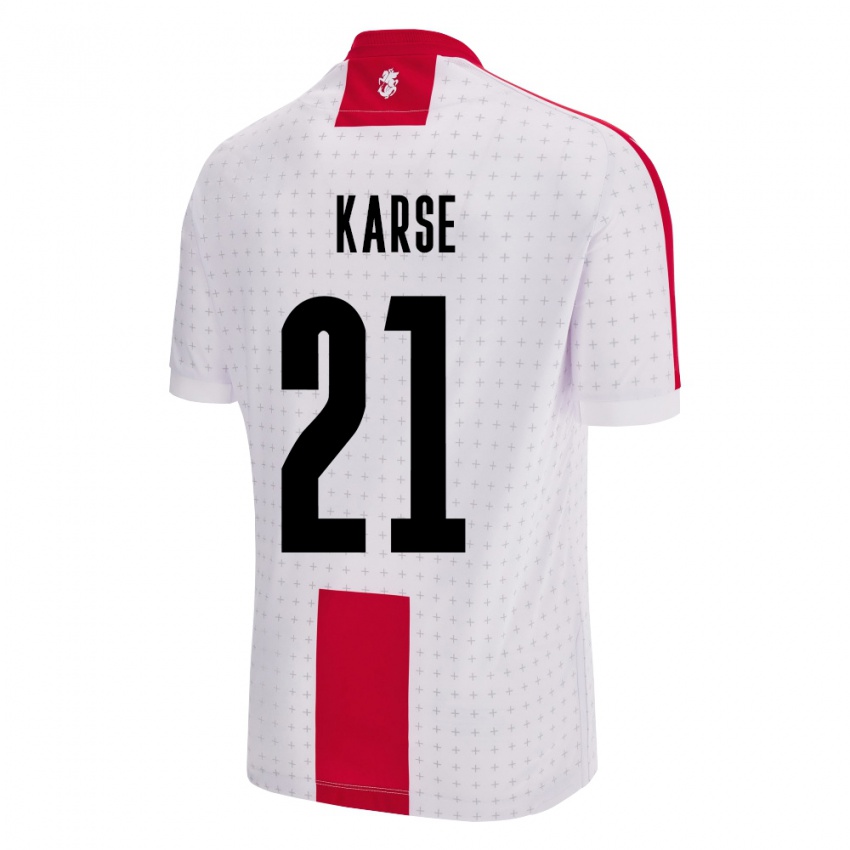 Hombre Camiseta Georgia Karse #21 Blanco 1ª Equipación 24-26 La Camisa México