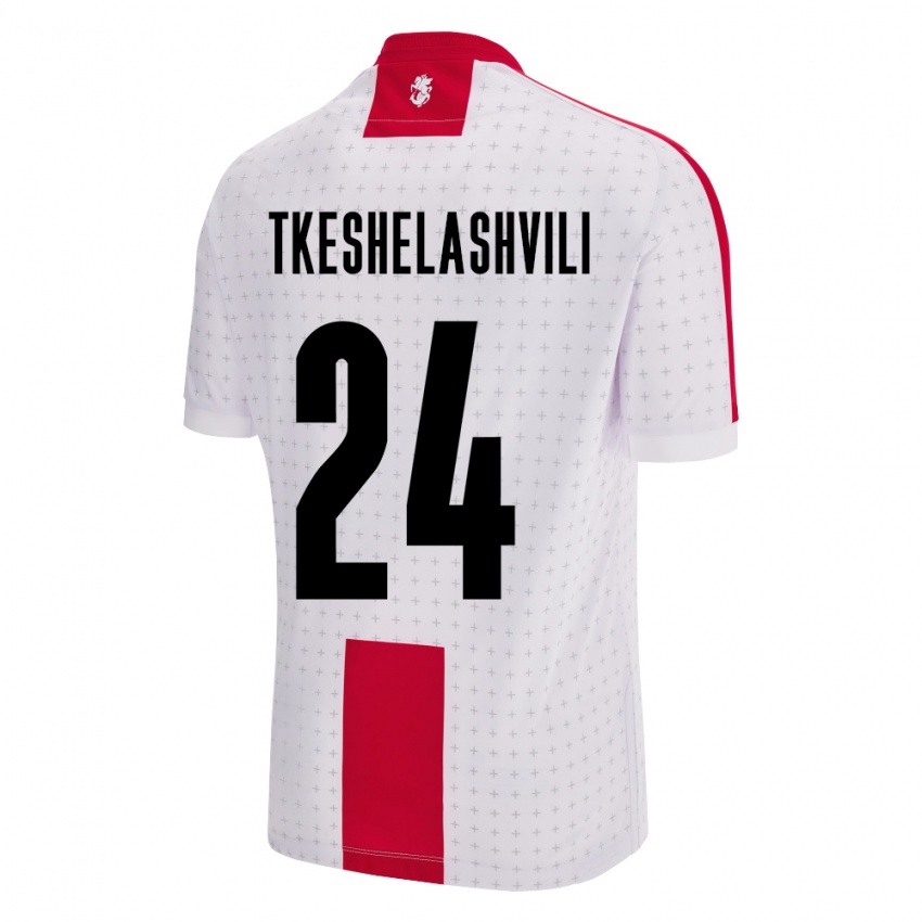 Hombre Camiseta Georgia Amiran Tkeshelashvili #24 Blanco 1ª Equipación 24-26 La Camisa México