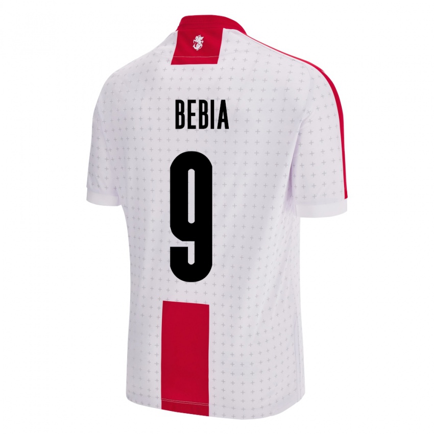 Hombre Camiseta Georgia Maiko Bebia #9 Blanco 1ª Equipación 24-26 La Camisa México