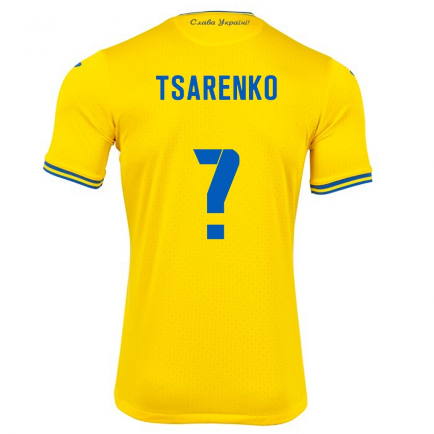 Hombre Camiseta Ucrania Anton Tsarenko #0 Amarillo 1ª Equipación 24-26 La Camisa México